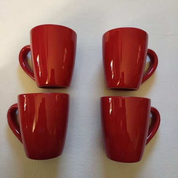 TABLETOPS GALLERY-SET OF 4 CERAMIC CUPS-TAHOE- COLOR-RED - Picture 1 of 7
